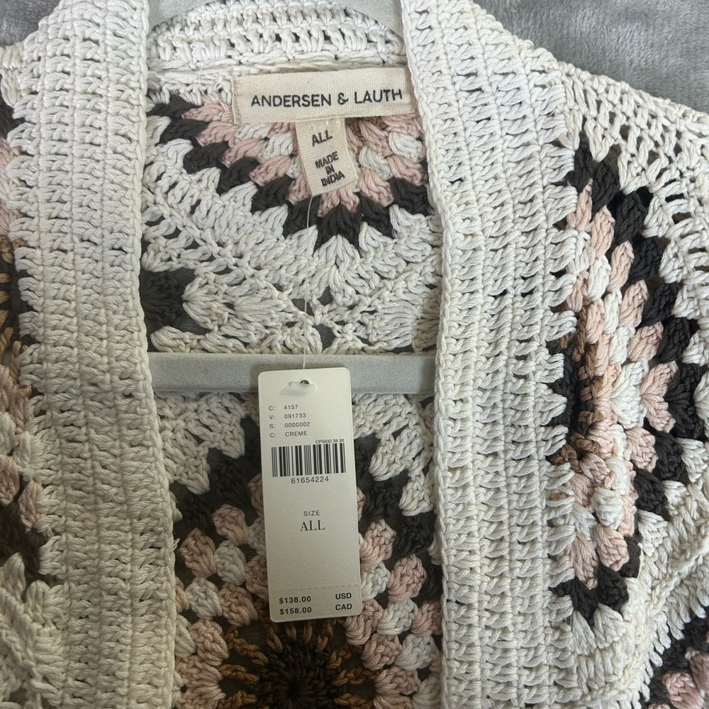 NWT Anthropologie amber crochet cardigan oversized - Picture 8 of 14